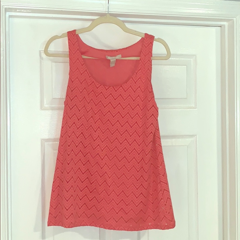 Banana Republic coral sleeveless blouse, size M